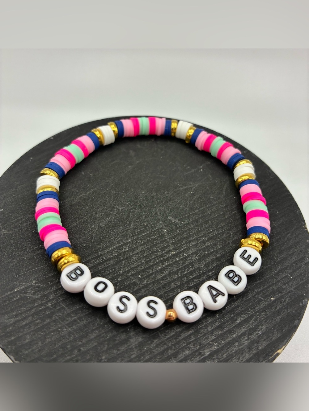 BOSS BABE Beaded Stretch Bracelet